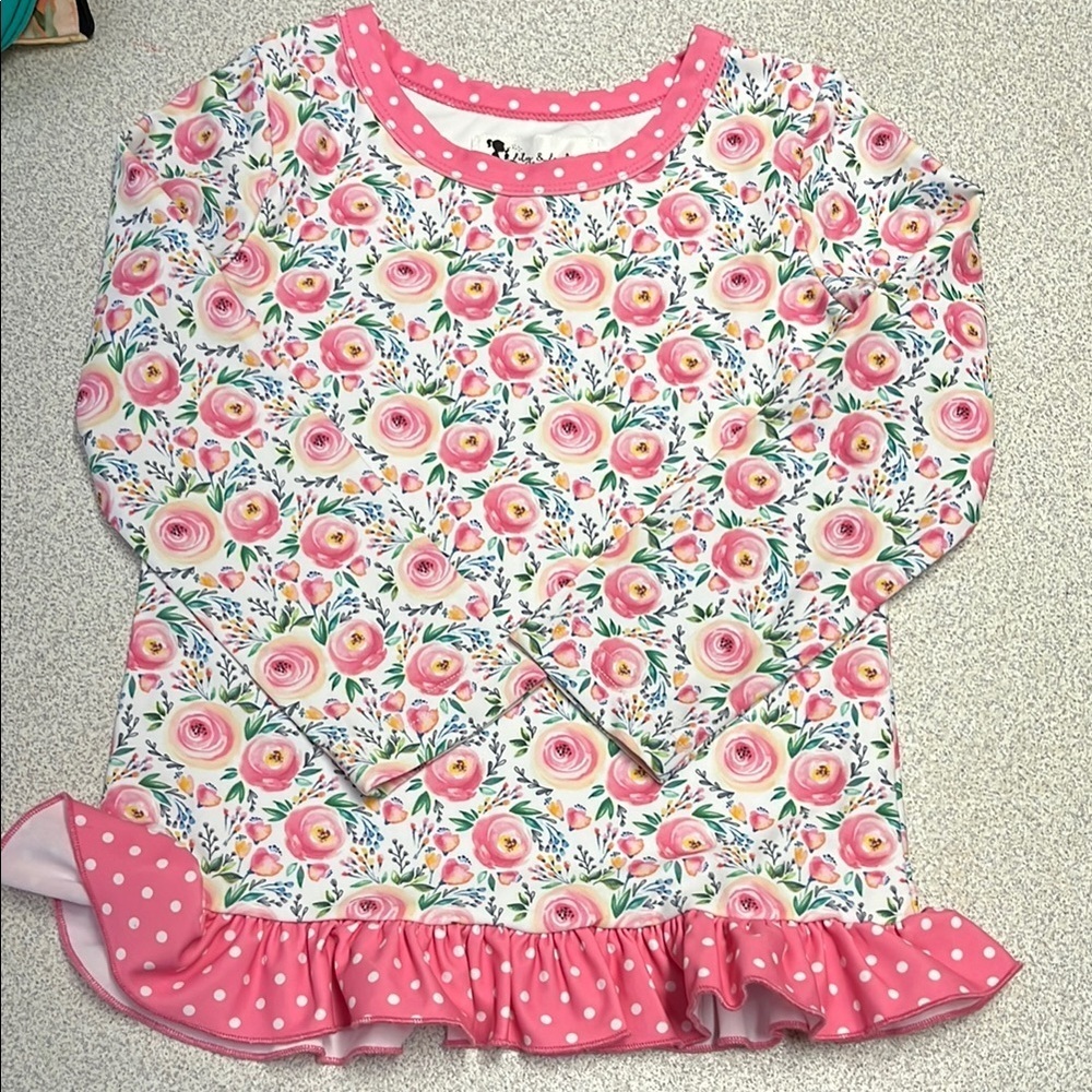 Floral Pink Kids swimsuit - Picture 5 of 9